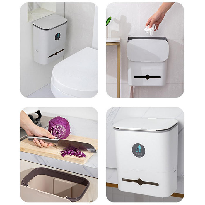 Hanging Kitchen Trash Can With Lid